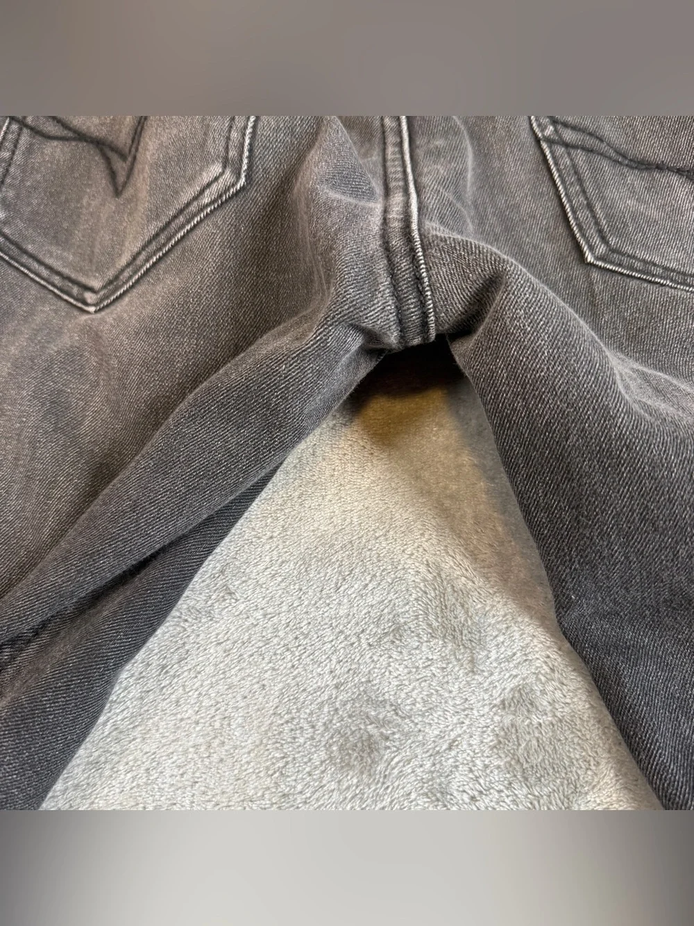 Flying Machine Men's Black Gray Slim Straight Jeans 34x32 Stretch Denim